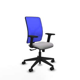 PIQUERAS Y CRESPO Silla de oficina Motilla con mecanismo Sincro, Gris claro y Azul
