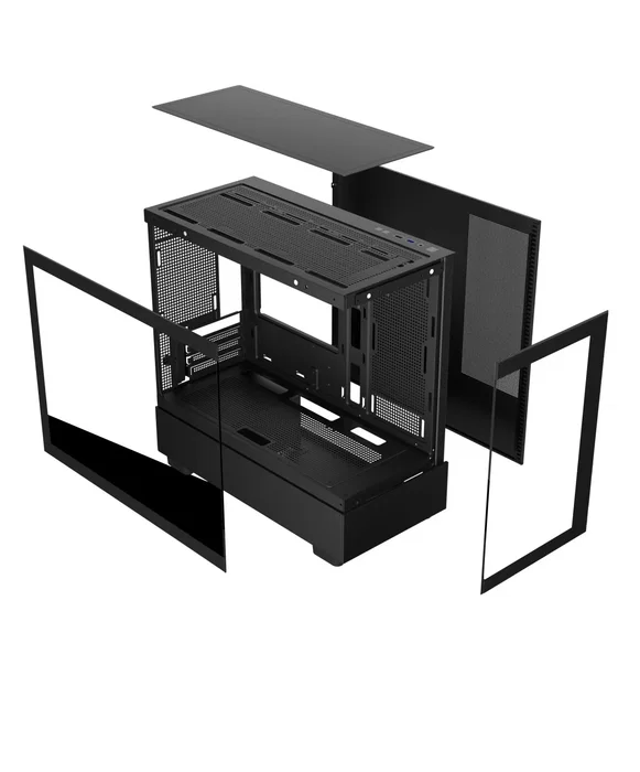 Keep Out XC-301 GLASS Caja de Ordenador Gaming Micro-ATX/ITX Negra con Cristal Templado ARGB y 3 Ventiladores 120mm - para Tarjeta Gráfica de 420mm