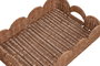 DKD Home Decor Set de 3 Bandejas de Decoración de Ratan y Metal Natural