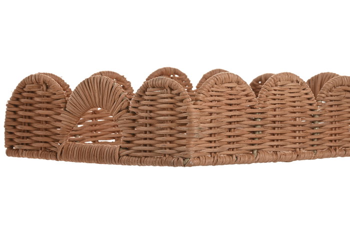 DKD Home Decor Set de 3 Bandejas de Decoración de Ratan y Metal Natural