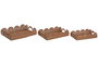 DKD Home Decor Set de 3 Bandejas de Decoración de Ratan y Metal Natural