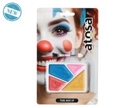 Maquillaje Perlado Triangular para Payaso y Fantasía - Set de Colores Azul, Rosa, Dorado y Rojo para Eventos Infantiles y Halloween 2025