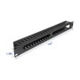 DeLOCK 81558 Panel de gestión de cables de metal negro 1U