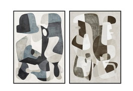 DKD Home Decor Cuadro Lienzo Abstracto 100x4x140 cm, Set de 2 unidades