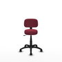 Silla de oficina Llanos con mecanismo Contacto lama tapizada con Tela color Granate. Equipada con Base poliamida negra, Sin brazos y Ruedas de nailon 50 mm