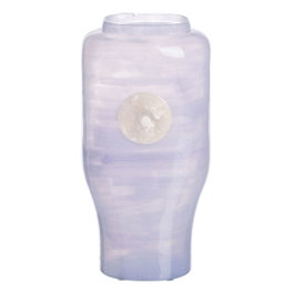 Ixia Jarrón Azul-Blanco de Cristal Decoración 15 x 9 x 31 cm