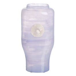 Jarrón Azul Blanco Resina Cristal 15 x 9 x 31 cm