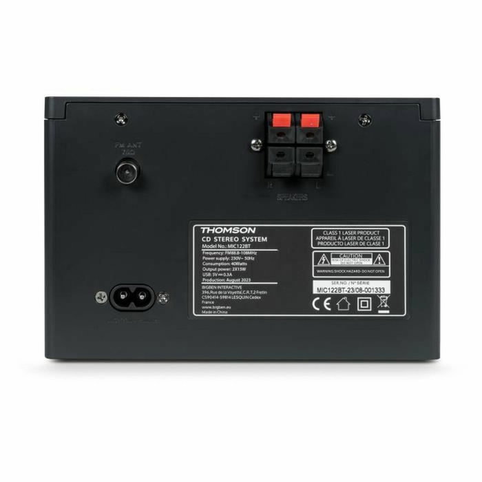 Thomson Microcadena con Bluetooth, Radio, CD, MP3, USB y DAB - Madera y negro Thomson Microcadena con Bluetooth, Radio, CD, MP3, USB y DAB - Madera y negro