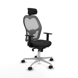 PIQUERAS Y CRESPO Silla de oficina Jorquera con mecanismo Sincro, Negro y Gris
