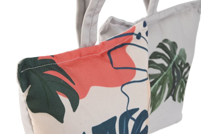 DKD Home Decor Sujetapuertas Tropical Blanco Verde Algodón Hojas 10 x 21 x 25 cm (2 Unidades)