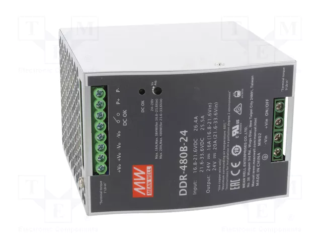 MEAN WELL DDR-480B-24 Convertidor DC/DC 480W 24V DC MEAN WELL DDR-480B-24 Convertidor DC/DC 480W 24V DC