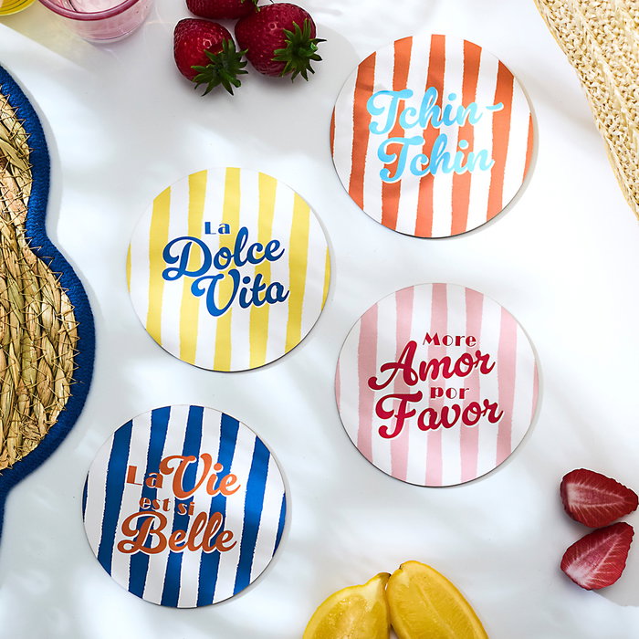 Home Deco Factory 4 Posavasos Dolce Vita diámetro 10 cm Juego de 4 Posavasos