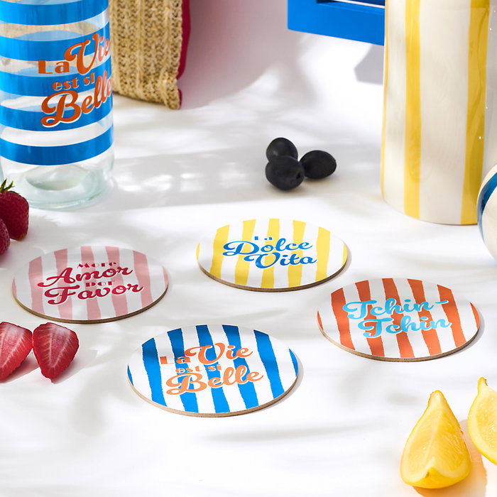 Home Deco Factory 4 Posavasos Dolce Vita diámetro 10 cm Juego de 4 Posavasos