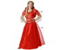 Disfraz de Fantasía Reina Rojo para Niña, Conjunto de 3 Piezas (Vestido, Chaqueta, Cinturón), Tamaño 10-12 Años, Carnaval o Fiesta