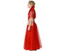 Disfraz de Fantasía Reina Rojo para Niña, Conjunto de 3 Piezas (Vestido, Chaqueta, Cinturón), Tamaño 10-12 Años, Carnaval o Fiesta