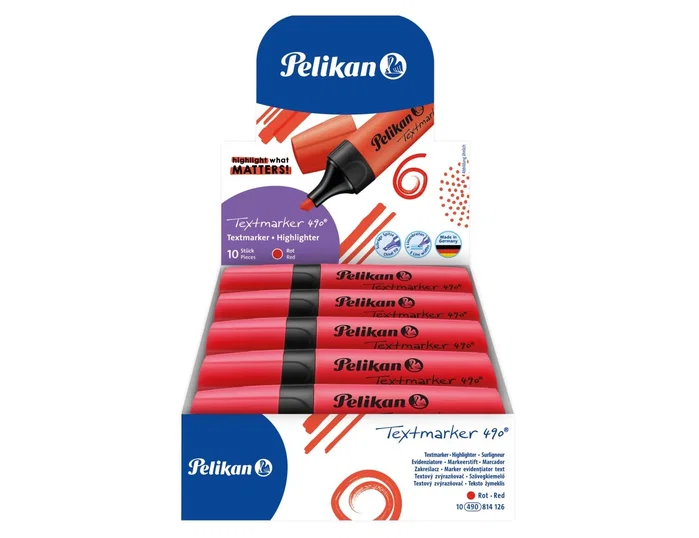 Pelikan Textmarker 490 Rojo Fluorescente