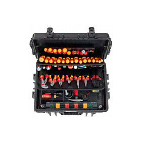 Wiha Competence XXL II Set de Herramientas para Electricistas, Negro, 115 Herramientas, 19 kg, Incluye 2 Llaves, Alicates, Martillo, Pelacables