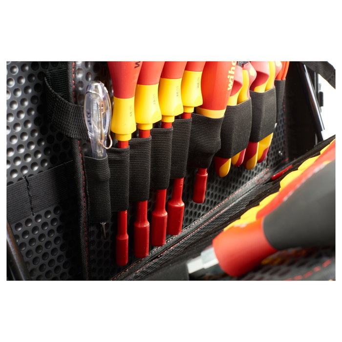 Wiha Competence XXL II Set de Herramientas para Electricistas, Negro, 115 Herramientas, 19 kg, Incluye 2 Llaves, Alicates, Martillo, Pelacables