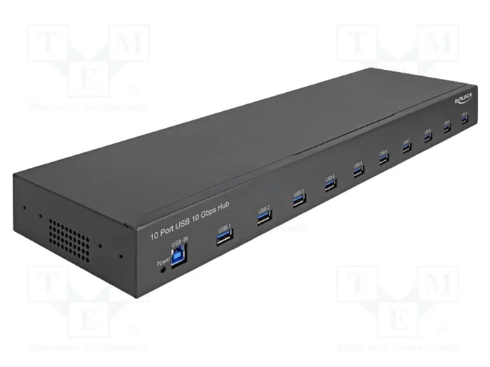 DeLOCK Hub USB Industrial 10 Puertos 10 Gbps Tipo-A 19 pulgadas