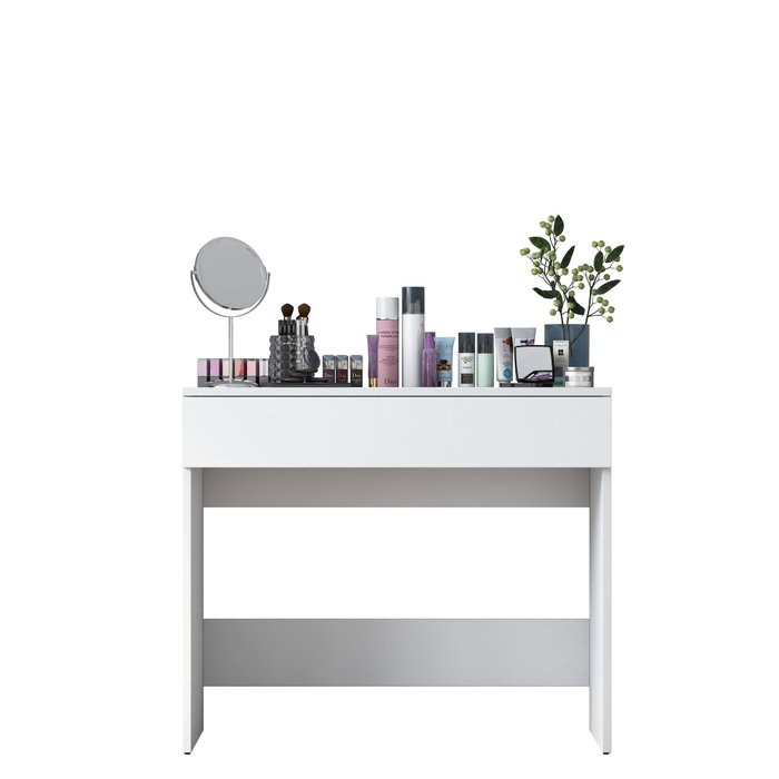 Hanah Home Mesa de Maquillaje BJ104 - 2342, Aglomerado Melamina Blanco, Ancho 90cm, Alto 76.8cm, Profundo 45cm
