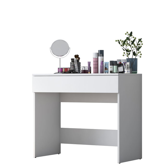 Hanah Home Mesa de Maquillaje BJ104 - 2342, Aglomerado Melamina Blanco, Ancho 90cm, Alto 76.8cm, Profundo 45cm