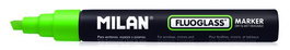Marcador Pizarra Cristal Milan Fluoglass Biselado  Verde (Set de 12)