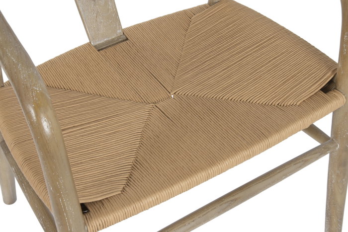 DKD Home Decor Silla Cottage Natural Olmo Fibra 57 x 53 x 78 cm (2 Unidades)