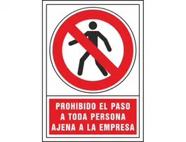 Syssa Señal de Prohibición Prohibido el Paso a Toda Persona Ajena a la Empresa en PVC 245x345 mm