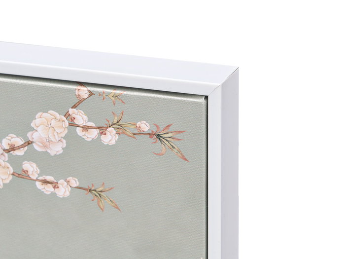 Giftdecor Cuadro Lienzo Marco Blanco Rama Almendro Surtidos 90x30x3 cm (Set de 2)
