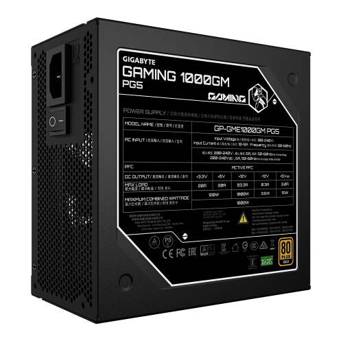 Gigabyte Gaming 1000GM PG5 1000W 80 PLUS Gold Modular ATX Gigabyte Gaming 1000GM PG5 1000W 80 PLUS Gold Modular ATX