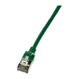 LogiLink Cable de parcheo Cat.6A TPE SlimLine verde 2,0m