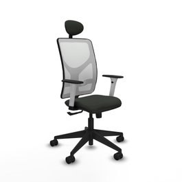 PIQUERAS Y CRESPO Silla de oficina Motilla con mecanismo Sincro Negro y Blanco
