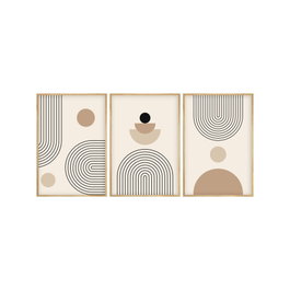Wallity Huhu261 Cuadro Decorativo 3 Piezas MDF y Madera Maciza 50 x 70 cm