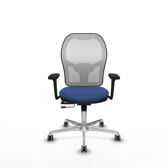 PIQUERAS Y CRESPO Silla de oficina Jorquera con mecanismo Sincro/Traslack, Azul marino y Blanco