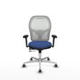PIQUERAS Y CRESPO Silla de oficina Jorquera con mecanismo Sincro/Traslack, Azul marino y Blanco