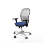 PIQUERAS Y CRESPO Silla de oficina Jorquera con mecanismo Sincro/Traslack, Azul marino y Blanco