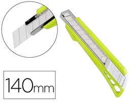 Q-connect Cúter de Plástico Ancho con Guía Metálica y Cuchilla de Cerámica 18 mm xd-43 Blíster 1 Unidad