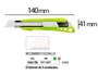 Q-connect Cúter de Plástico Ancho con Guía Metálica y Cuchilla de Cerámica 18 mm xd-43 Blíster 1 Unidad