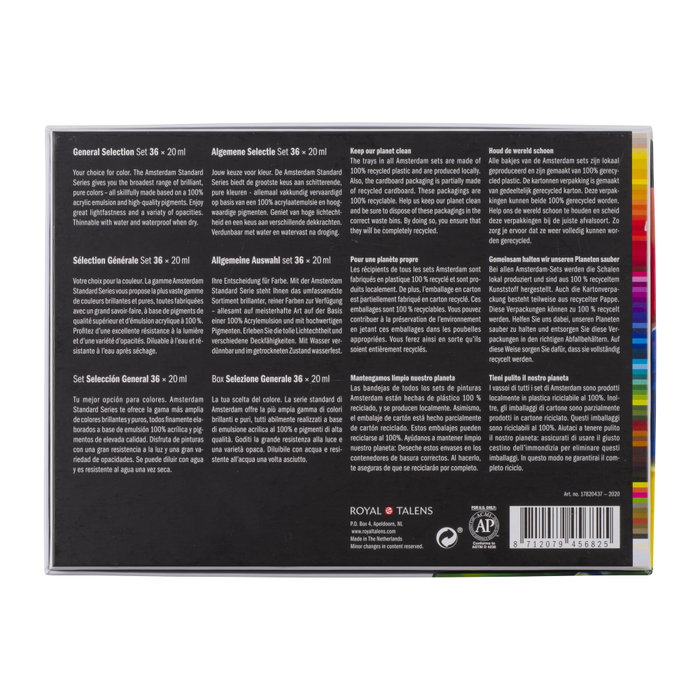 Amsterdam Amsterdam Standard Series Set de Acrílicos de Selección General 36 x 20 ml