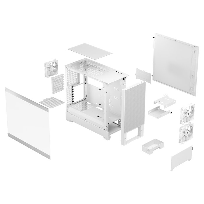 Fractal Design Pop Air Torre PC Blanco ATX con Ventana Lateral RGB, 3 Ventiladores Incluidos (2x120mm Frontal, 1x120mm Trasero), Vidrio Templado, Gestión de Cables, 7 Ranuras