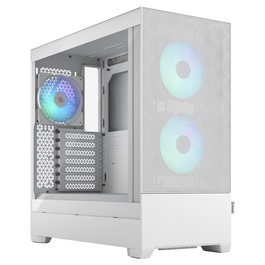 Fractal Design Pop Air Torre PC Blanco ATX con Ventana Lateral RGB, 3 Ventiladores Incluidos (2x120mm Frontal, 1x120mm Trasero), Vidrio Templado, Gestión de Cables, 7 Ranuras