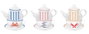 DKD Home Decor Set de 3 Teteras de Cristal Aiguablava Multicolor