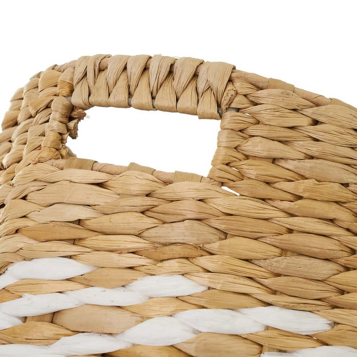 Juego de Cestos Blanco Negro Natural Papel Fibra (2 Unidades)