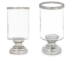 Giftdecor Portavela Copa Cilindro Plateada 12.5x25x12.5 cm (Set de 6)