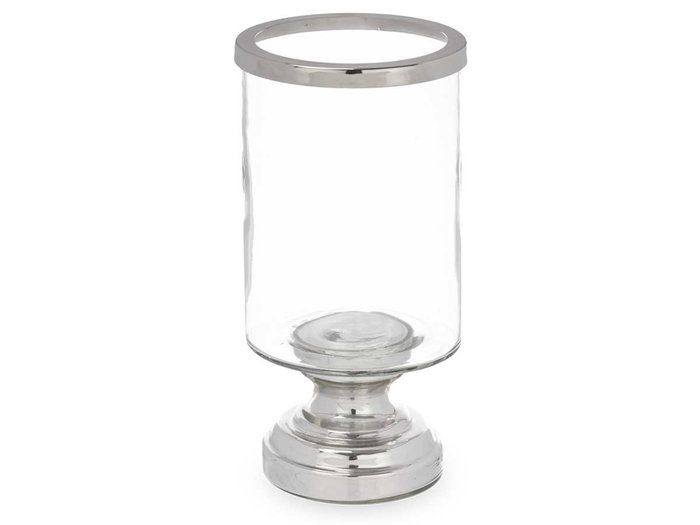 Giftdecor Portavela Copa Cilindro Plateada 12.5x25x12.5 cm (Set de 6)