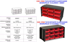 TAYG Clasificador Apilable de 12 Gavetas Pintado Mate