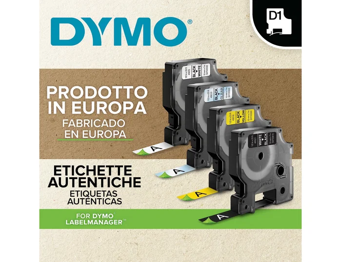 Dymo Cinta D1 Nylon Negro sobre Blanco 12mm x 3,5m Dymo Cinta D1 Nylon Negro sobre Blanco 12mm x 3,5m