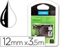 Dymo Cinta D1 de Nylon Flexible 12mm x 3,5m Negro sobre Blanco