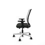 PIQUERAS Y CRESPO Silla de oficina Haches con mecanismo Sincro/Traslack, Negro y Blanco