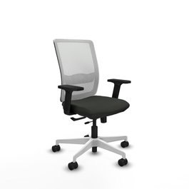 PIQUERAS Y CRESPO Silla de oficina Haches con mecanismo Sincro/Traslack, Negro y Blanco